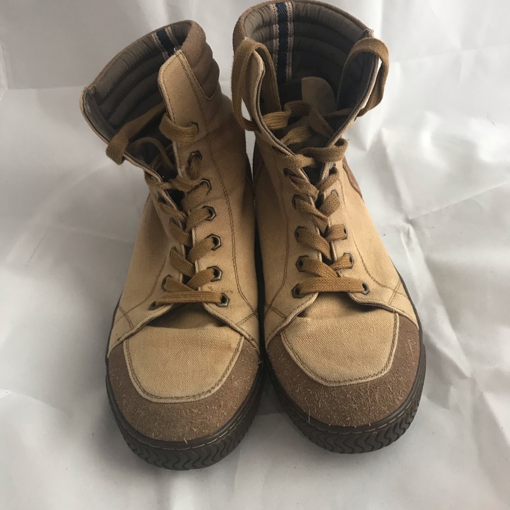 Men’s Levi’s Brown Canvas Boots Size 9 - Picture 4 of 6